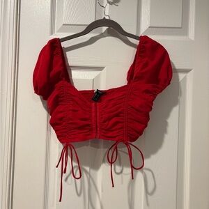 Forever21 cropped peasant top